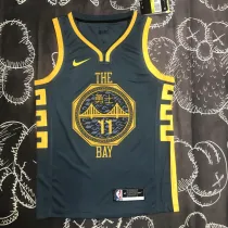 2018 WARRIORS THOMPSON #11 Black Gray Top Quality Hot Pressing NBA Jersey