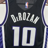 23/24 Kings DEROZAN #10 Black Away Top Quality Hot Pressing NBA Jersey