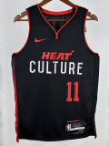 23/24 HEAT JAQUEZ JR. #11 Black City Edition Top Quality Hot Pressing NBA Jersey (V领）