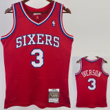 1996/97 76ERS IVERSON #3 Red Retro Top Quality Hot Pressing NBA Jersey