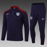 24/25  England  Blue Purple Half Pull Tracksuit  (半拉链)