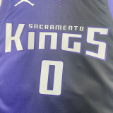 23/24 Kings MONK #0 Purple Top Quality Hot Pressing NBA Jersey (Trapeze Edition)飞人版