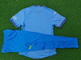 24/25 Man City Home Player Version Soccer Jersey（Sky Blue Long pants)