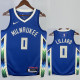 22/23 BUCKS LILLARD #0 Blue City Edition Top Quality Hot Pressing NBA Jersey(V领)