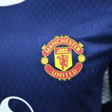 24/25 Man Utd  Royal Blue Special Edition Player Version Soccer Jersey（胸前白广告）