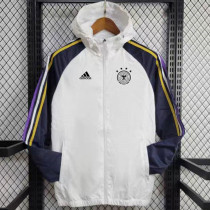 24/25 Germany White & Royal Blue Hooded Windbreaker