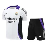 24/25 RMA White(Purple Shoulders) Training Short Suit(白色紫肩）