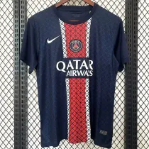24/25 PSG Royal Blue Grid Special Edition  Fans Soccer Jersey