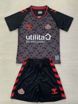 24/25 Sunderland Black Goalkeeper Kids Soccer Jersey