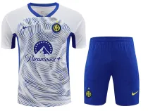 24/25 INT White # blue stripes Training Short Suit