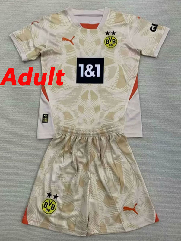 24/25  Dortmund Khaki Goalkeeper Suit Fans  Soccer Jersey（成人）