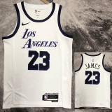 22/23 LAKERS JAMES #23 White City Edition Top Quality Hot Pressing NBA Jersey