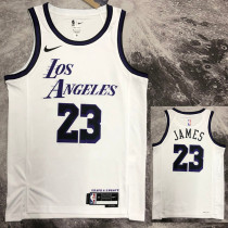 22/23 LAKERS JAMES #23 White City Edition Top Quality Hot Pressing NBA Jersey