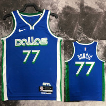 22/23 Dallas Mavericks DoNCIC #77 Blue City Edition Top Quality Hot Pressing NBA Jersey