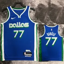 22/23 Dallas Mavericks DoNCIC #77 Blue City Edition Top Quality Hot Pressing NBA Jersey