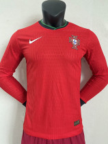 24/25 Portugal  Home Long Sleeve  Player Version Soccer Jersey(长袖)