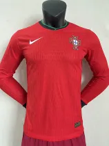 24/25 Portugal  Home Long Sleeve  Player Version Soccer Jersey(长袖)