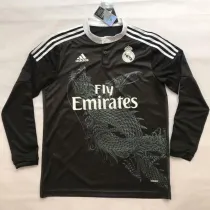 2014/2015 RMA Away Black Long Sleeve Retro Soccer Jersey (长袖)
