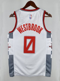 19/20  ROCKETS Russell Westbrook # 0 White Top Quality Hot Pressing NBA Jersey (City Edition)城市版