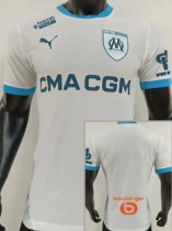 24/25 Marseille Home  Player Version Soccer Jersey(Print all Sponsor)前后广告