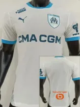 24/25 Marseille Home  Player Version Soccer Jersey(Print all Sponsor)前后广告