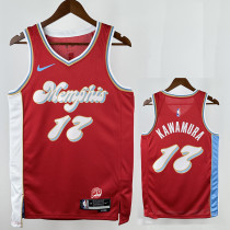 24/25 Grizzlies KAWAMURA #17 Red City Edition Top Quality Hot Pressing NBA Jersey