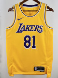22/23 LAKERS CHAEWON #81 Yellow Top Quality Hot Pressing NBA Jersey(圆领)