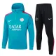 24/25 PSG Lake Blue Hooded  Half Pull Tracksuit(Add Fluff)  (半拉链、加绒F599)