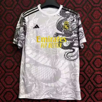 24/25 RMA White （Black Dragon Pattern） Training Shirts（肩黑龙纹）