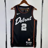 23/24 Pistons CUNNINGHAM #2 Black City Edition Top Quality Hot Pressing NBA Jersey