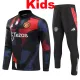 24/25 Man Utd Red Blue Black Puzzle Kids Half Pull Tracksuit  (童装、半拉链)