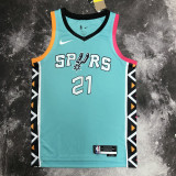 22/23 Sa Spurs DUNCAN #21 Blue City Edition Top Quality Hot Pressing NBA Jersey