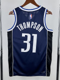 22/23 Dallas Mavericks THOMPSON #31 Royal Blue Flying Man Top Quality Hot Pressing  NBA Jersey飞人版（V领）