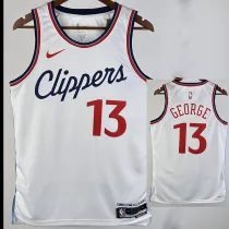 24/25 Clippers GEORGE #13 White City Edition Home Top Quality Hot Pressing NBA Jersey