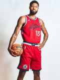 24/25 Clippers GEORGE #13 Red Top Quality Hot Pressing NBA Jersey (Trapeze Edition) 飞人版