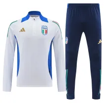 24/25  Italy  White  Half Pull Tracksuit (半拉链)、(蓝肩）