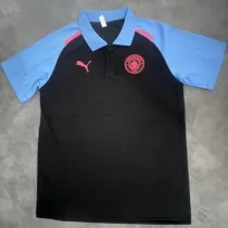 2024  Man City Black Blue  Polo Shirt