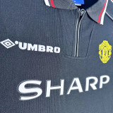 1998/1999 Man Utd  Black Retro Soccer Jersey(袖红边）