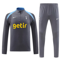 24/25 TOT Grey Player version Half Pull Tracksuit  (球员版、半拉链)