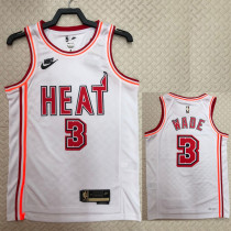 22/23 Heat WADE #3 White Top Quality Hot Pressing NBA Jersey (Retro Logo)