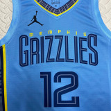 22/23 GRIZZLIES MORANT #12 Blue Top Quality Hot Pressing NBA Jersey (Trapeze Edition)