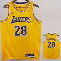 22/23 LAKERS HACHIMURA #28 Yellow Top Quality Hot Pressing NBA Jersey(圆领)