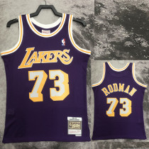 1998/1999 LAKERS ROOMAN #73 Purple Retro Top Quality Hot Pressing NBA Jersey(圆领）