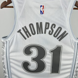 24/25 Dallas Mavericks THOMPSON # 31 White City Edition  Top Quality Hot Pressing Retro NBA Jersey