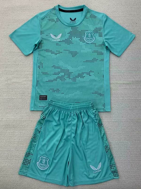 24/25 EVE Lake Blue Goalkeeper Kids Soccer Jersey(胸前无广告）