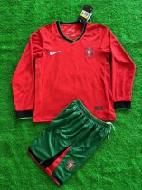 24/25 Portugal Home Kids Long sleeve Soccer Jersey （童装长袖）