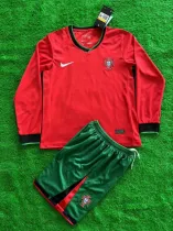 24/25 Portugal Home Kids Long sleeve Soccer Jersey （童装长袖）
