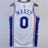22/23 76ERS MAXEY #0 White Top Quality Hot Pressing NBA Jersey