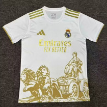 25/26 RMA Gold Lion's Head Special Edition White  Fans Soccer Jersey