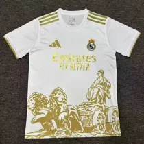 25/26 RMA Gold Lion's Head Special Edition White  Fans Soccer Jersey